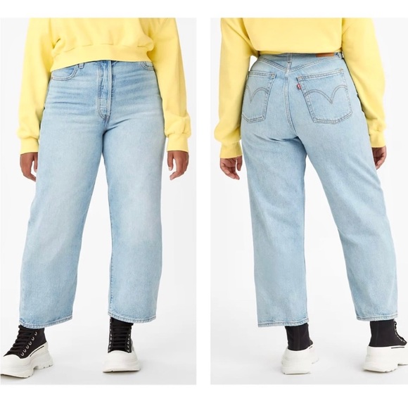 Levi's   Ribcage Straight Ankle Jeans Women's Size 25x27 Bernal Middle - Picture 1 of 9